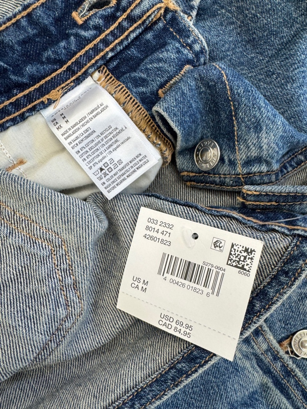 American Eagle Outfitters Blue Denim Short Overalls Size M Cottagecore - Picture 3 of 6